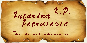 Katarina Petrušević vizit kartica